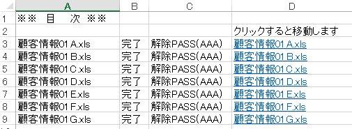 パスワード一括解除結果