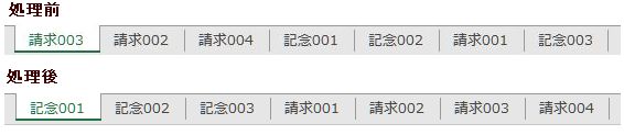 シートをsort結果見本