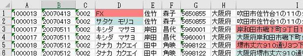 2つのシートの比較結果１