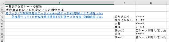 最初の表示シートとセル一覧表示