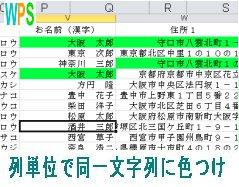 同一文字列の色つけ 