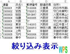 絞り込み表示 